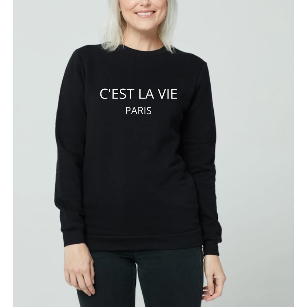 C’EST LA VIE Crewneck Sweatshirt - Picture 2 of 3